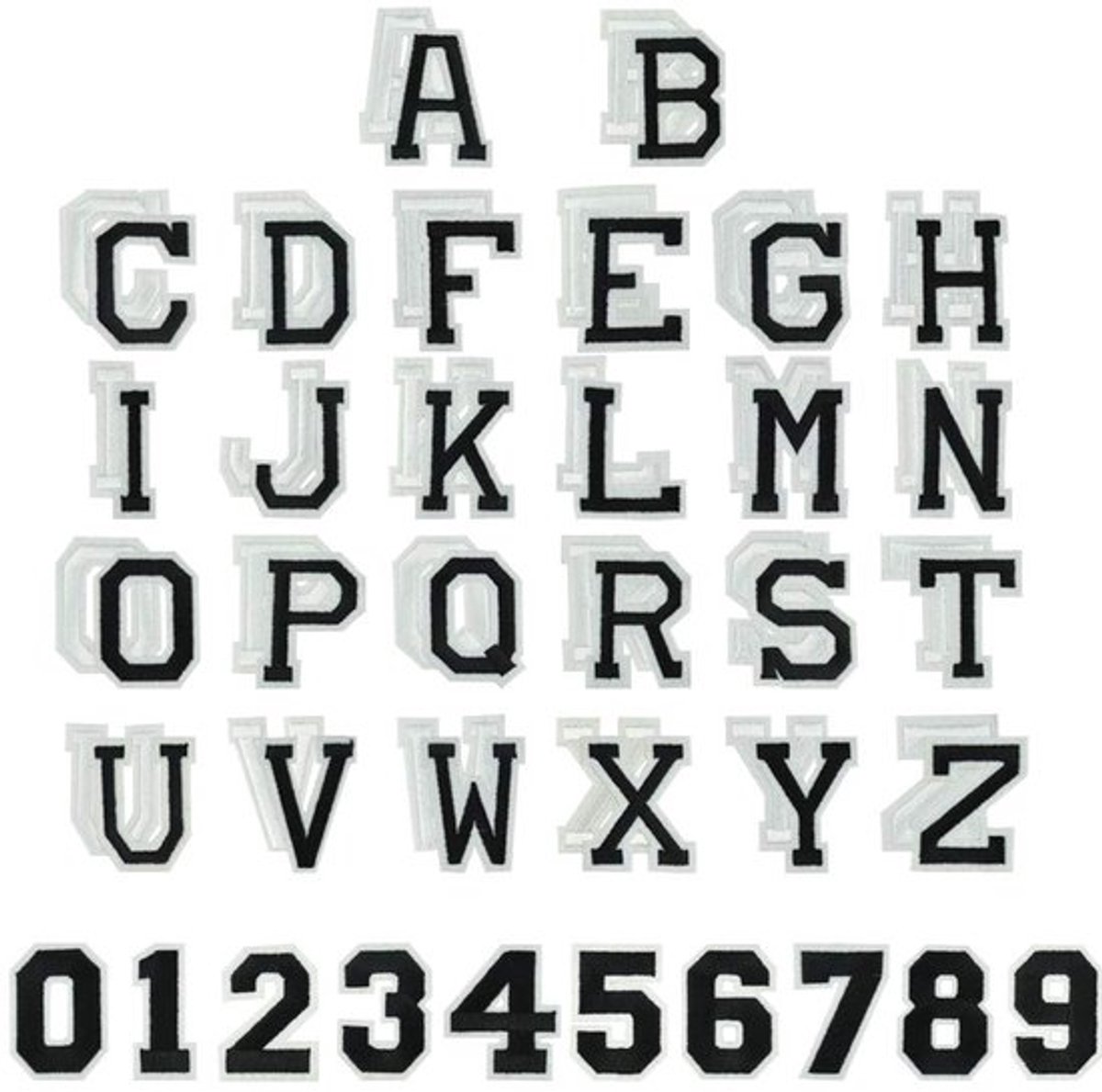 Letters 62 Stuks - Letterpatches - Applicatie voor Kleding - Opstrijkbare Patches - Decoratie en Reparatie - Vliesstof/Polyester