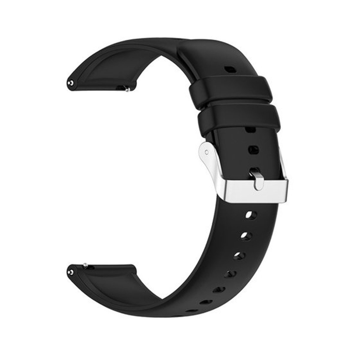 Band, zachte siliconen snelspanband, roestvrijstalen gesp, kies kleur en breedte 22 mm, zijdezachte rubberen band