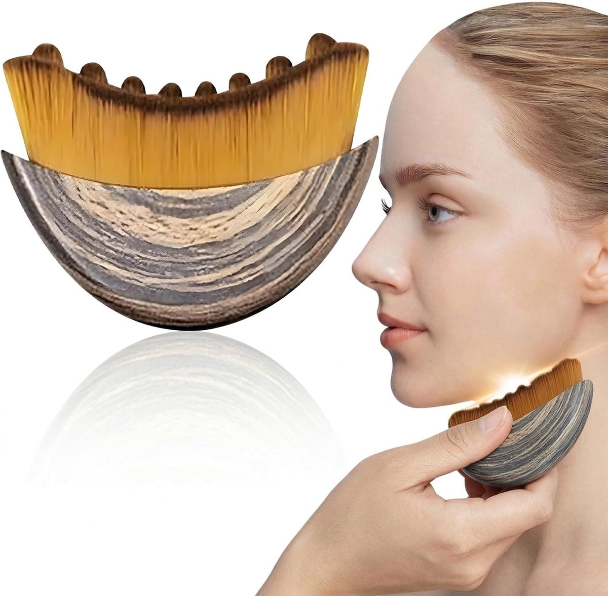 Lymfatische Contour Borstel voor Gezicht, Droge Borstel voor Lymfedrainage en Massage, Perfect voor Kin en Jawline Sculptuur