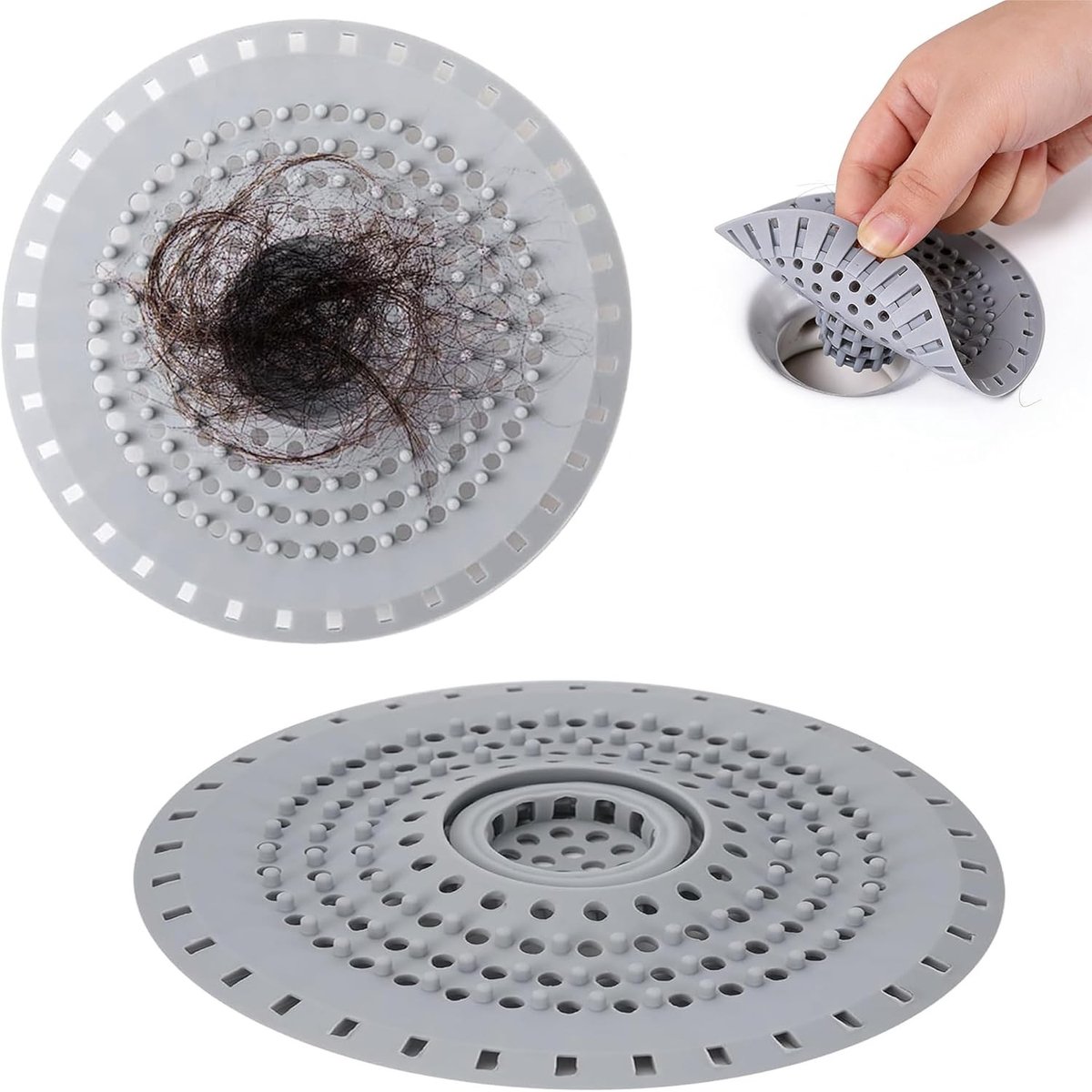 Siliconen Haarvanger voor Afvoer - 2 Stuks, Ideaal voor Badkamer en Keuken, Effectieve Afvoerfilter tegen Haar verstoppingen