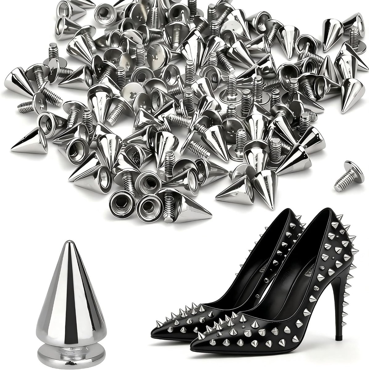 Punk rivets voor creatieve projecten - 120 stuks, ideaal voor mode, accessoires en ambachten