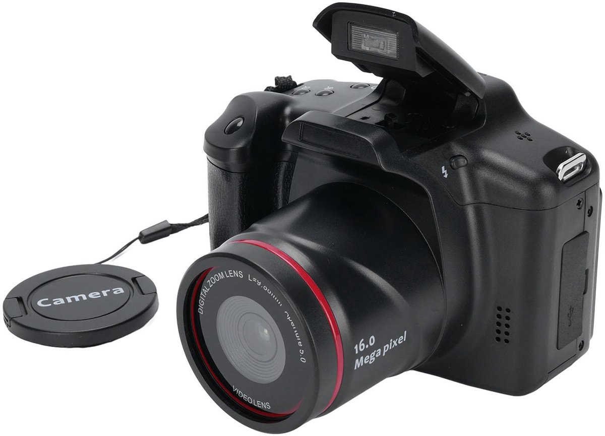 SnelShoppen - Digitale Camera 4K Vloggingcamera 16MP met Wifi en 2.4in Touchscreen voor Fotografie en Video, Inclusief Flits en Lenskap voor YouTube e