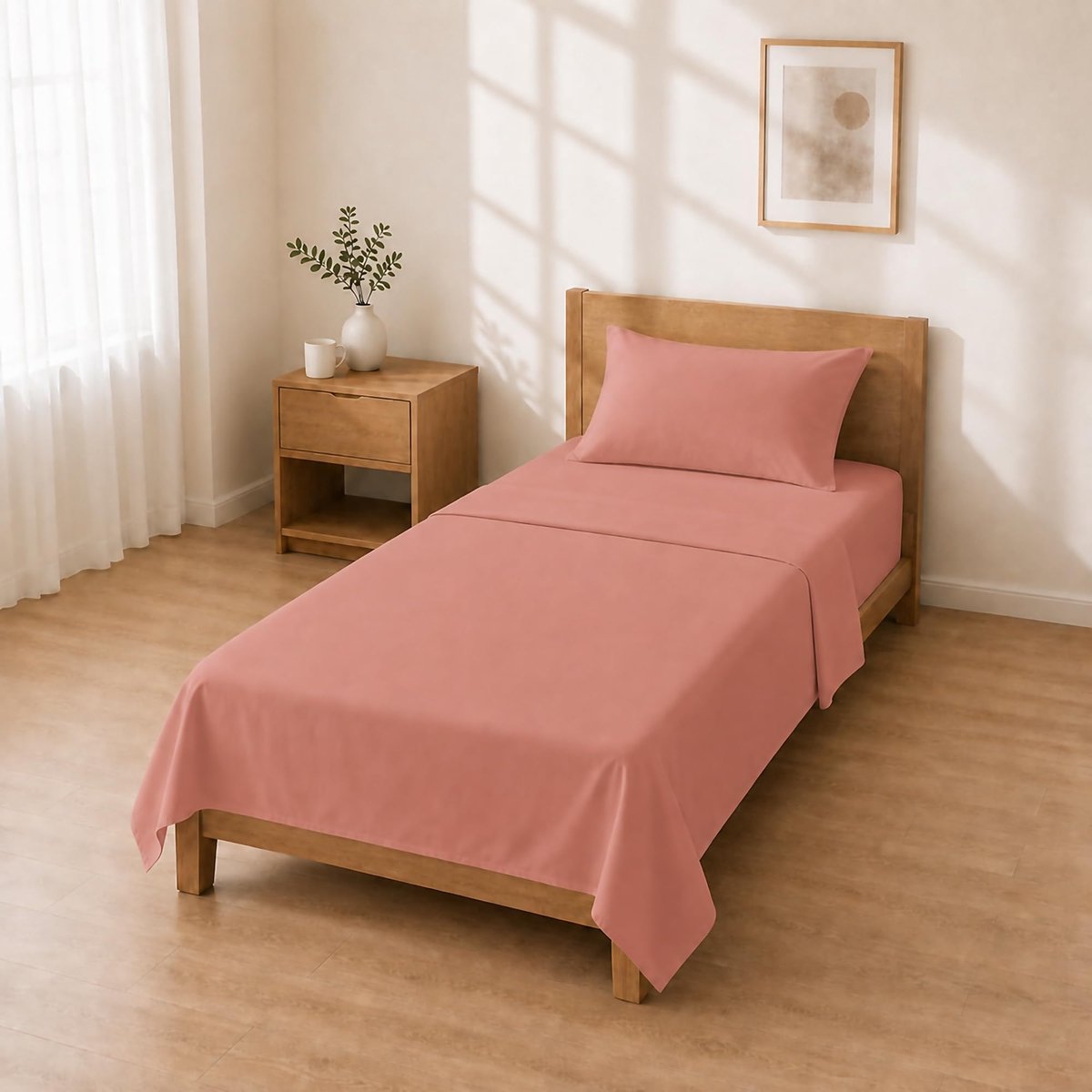 SnelShoppen - Lakenset Microvezel Effen Roze 90x200+30 / 160x280 + 50x80 1PCS - Ideaal voor Bed, Camping, Kinderen en Feest