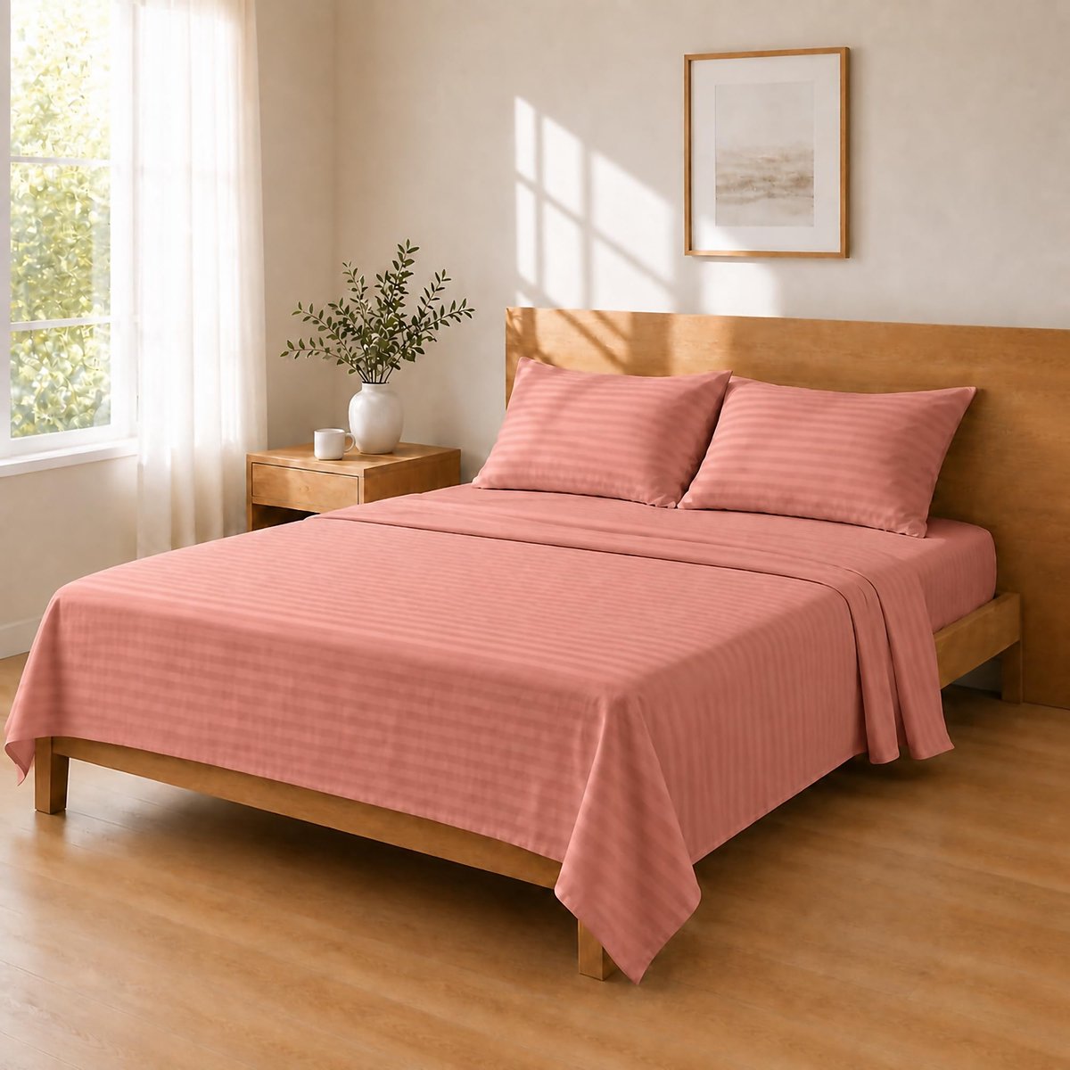 SnelShoppen - Lakenset Microvezel 180x240 / 135x200+25 / 50x80x2, Oudroze - Luxe Beddegoed voor Comfortabel Slapen, Perfect voor Kamers en Kinderen