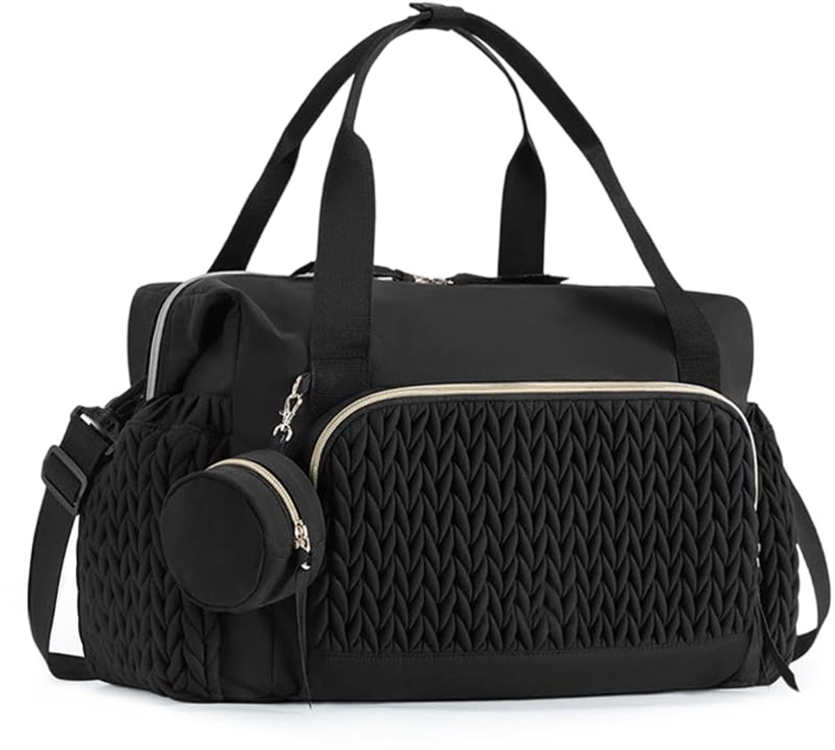 SnelShoppen - CEWROM Luiertas Rugzak - Multifunctionele Luierrugzak met Grote Capaciteit - Draagbare Reis Babytas voor Mama en Papa - Zwart - Casual D