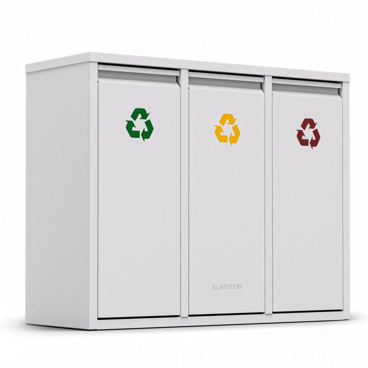 SnelShoppen - Afvalemmer Badkamer en Keuken - Grote Dubbele Emmer 45L - Metalen, Recycling, Deksel, 3 Vakken, Ideaal Voor Slaapkamer en Huishoudelijk