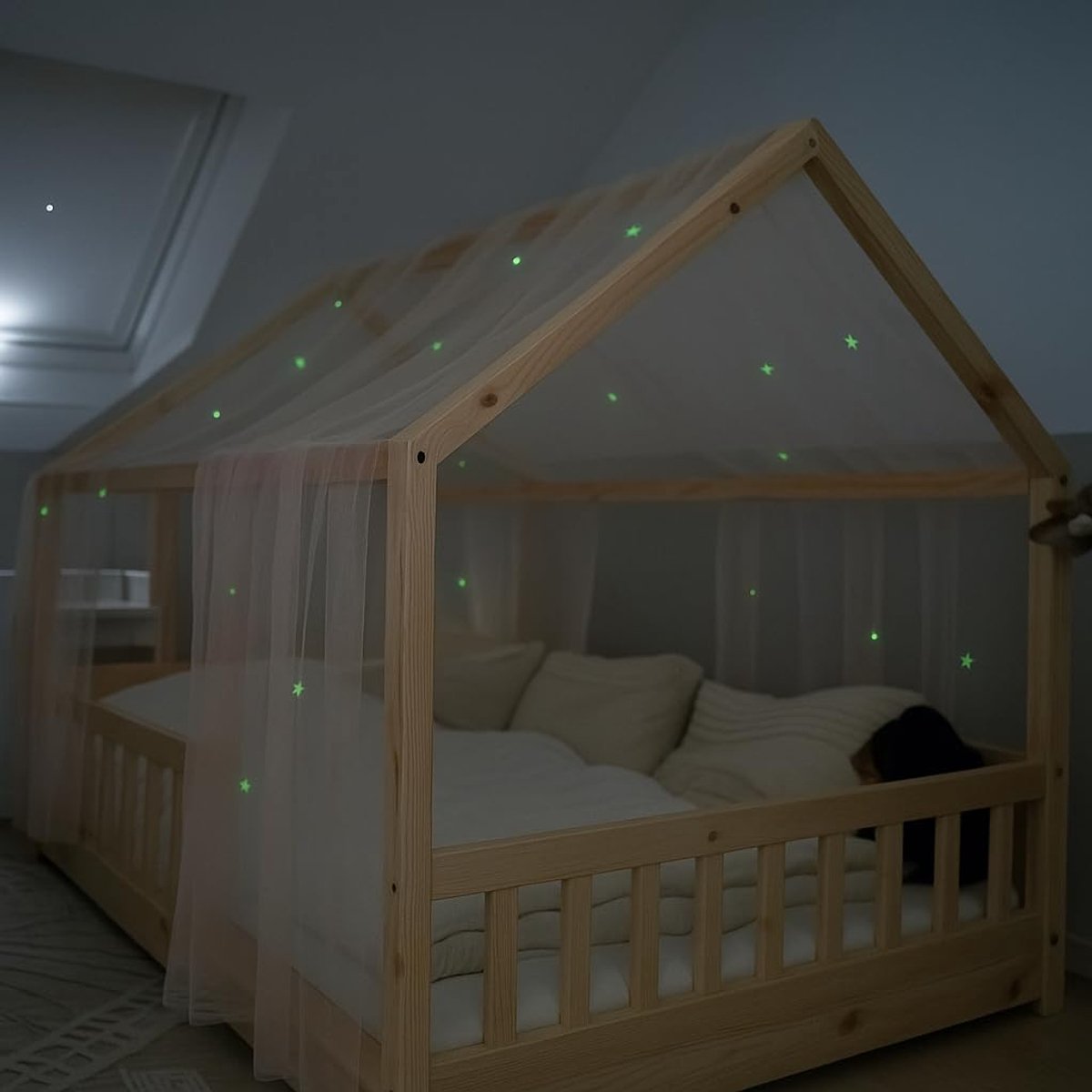 Lilimaus Bedhemel met lichtgevende sterren - Decoratief gordijn - Cadeau voor meisjes en jongens - ShopVlot