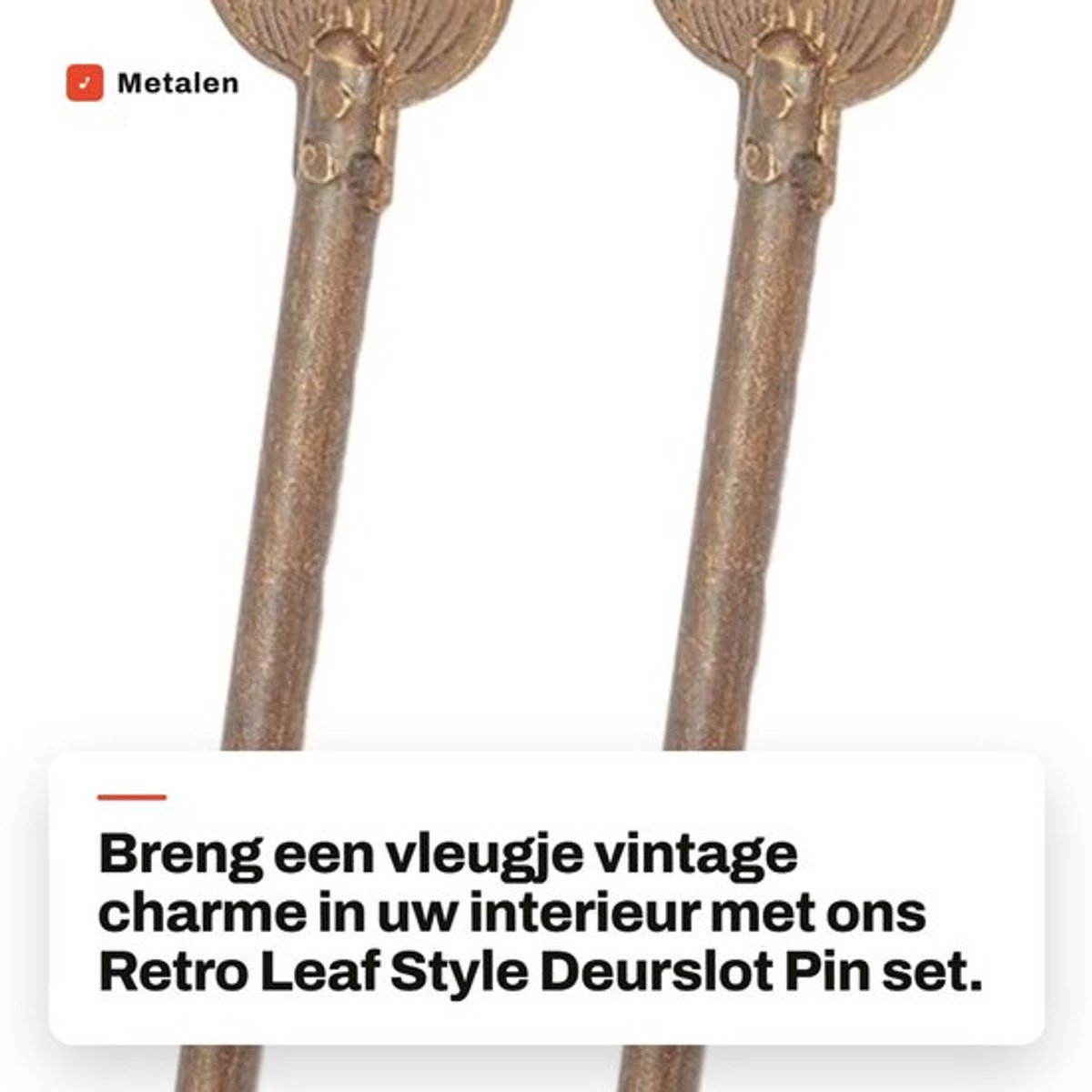 Deurgendel Retro Bladvorm - Vergrendelingspen - Kast Slot - Meubelslot - Set van 2 Stuks - Geschikt voor Kastdeuren - Kastslot