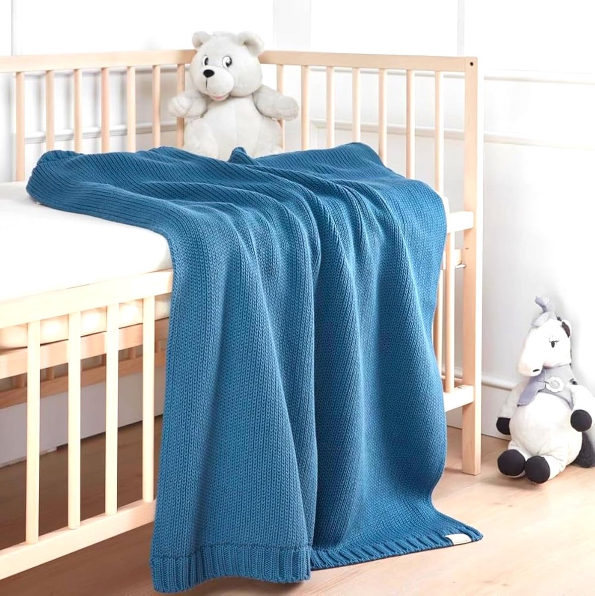SnelShoppen - Premium babydeken 550gr - 100% biologisch katoen - Oeko-Tex 100-gecertificeerd - Extra dik en gezellig - Ideaal voor winter en koudere m