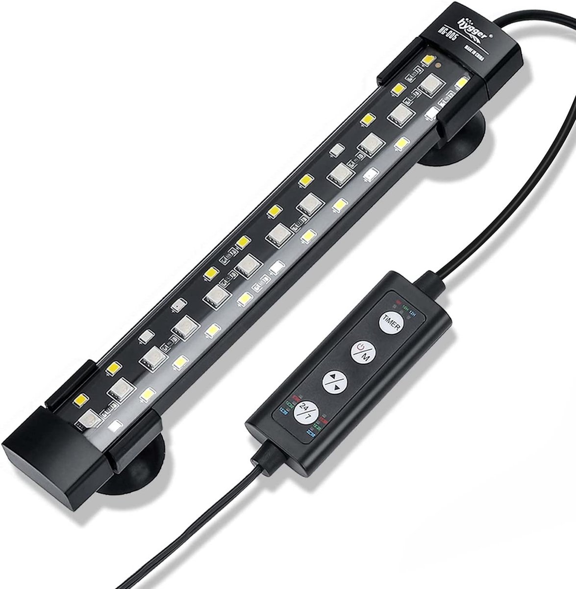zurabini - Aquariumverlichting LED 30 cm - Aquarium Lamp met Timer, 24/7 Cyclusmodus, Volledig Spectrum en RGB - Dimbare Aquarium Lichtbalk met 10 Helderheidsniveaus, 6/10/12 Uur Timer en IP68 Waterdicht voor Aquarium 45-60 cm