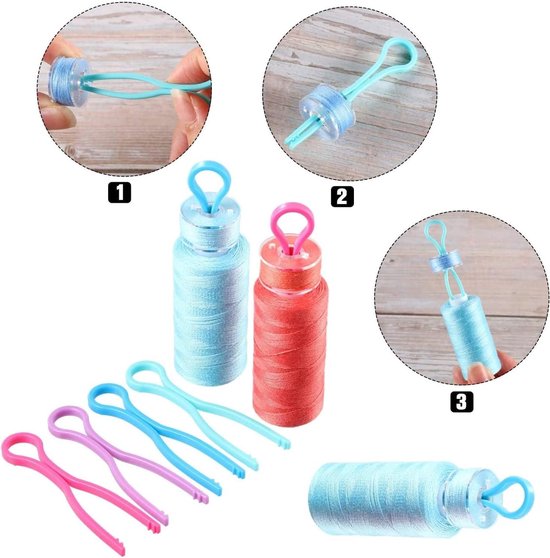 50 Stuks Gemengde Kleurige Spoelclips, Plastic Klemmen voor Borduren, Quilten en Naaien, Organisatie van Draadspoelen — afbeelding 5