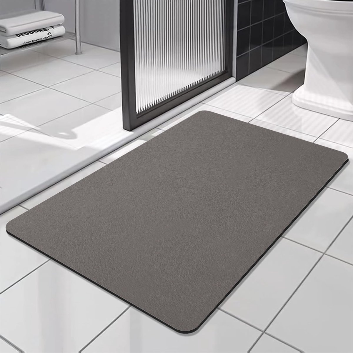 SnelShoppen - Super Absorberende Badmat van Diatomeeënaarde, Sneldrogend Antislip Douchemat van Microvezel, Donkerbeige, 40x60 cm voor Badkamer en Dou
