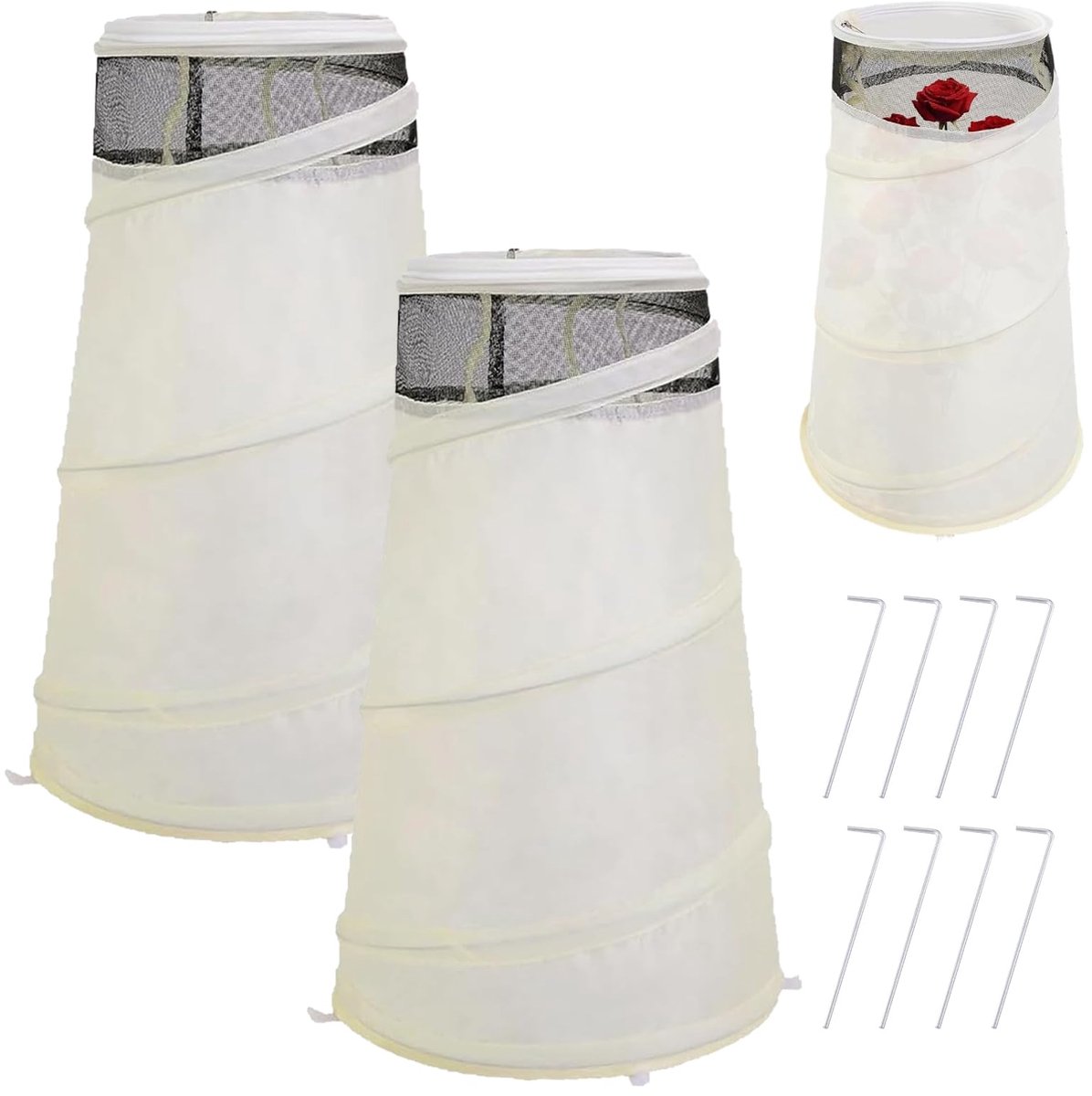 SnelShoppen - 2 stuks roze pop-up winterbescherming voor rozenstruiken, 50,8 x 33 x 22,9 cm, vorstbescherming tegen kou en dieren, ideaal voor tuinlie