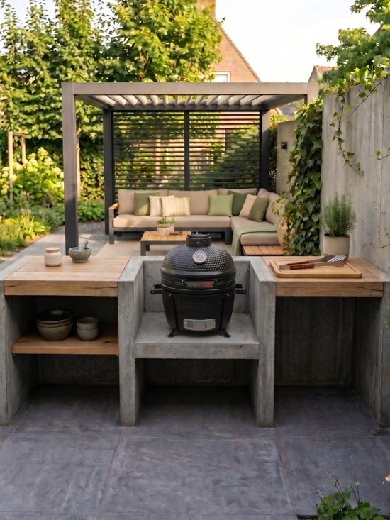 Keij Kamado BBQ Startersset - Pro Compact Black 15 inch - met Houtskool, Aanmaakwokkels & Kolenmand van Keij — afbeelding 3