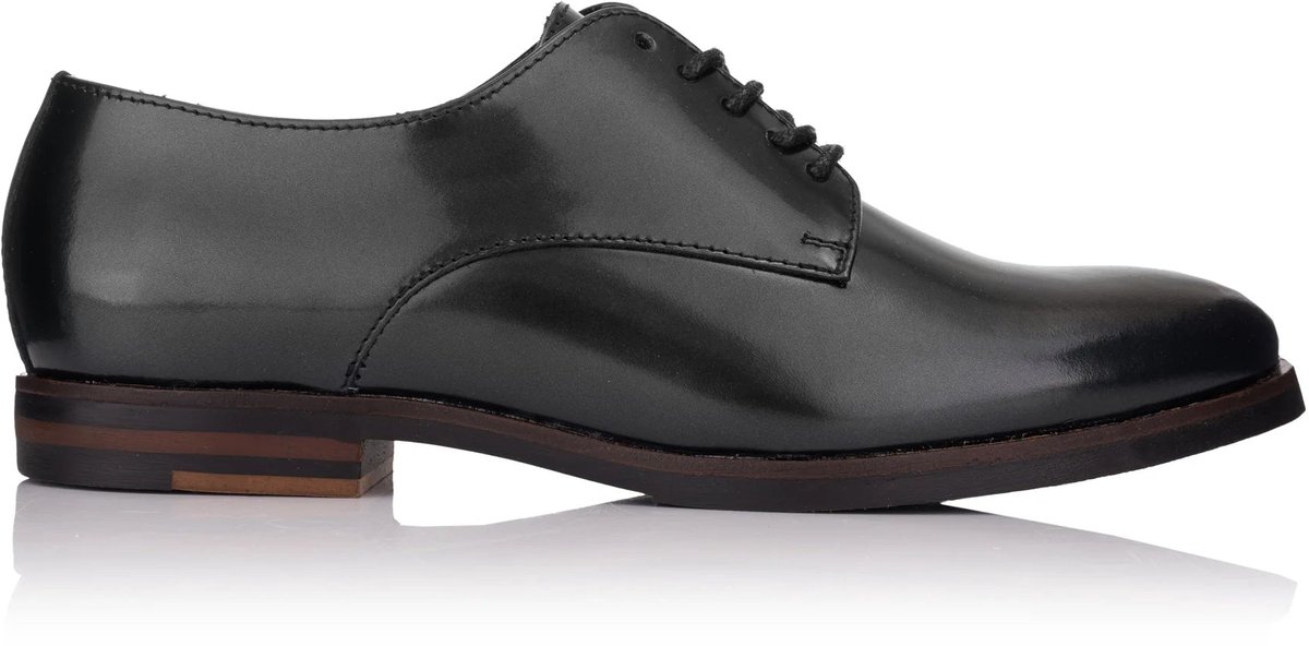 Vaton lidia veterschoenen dames platin zwart leer