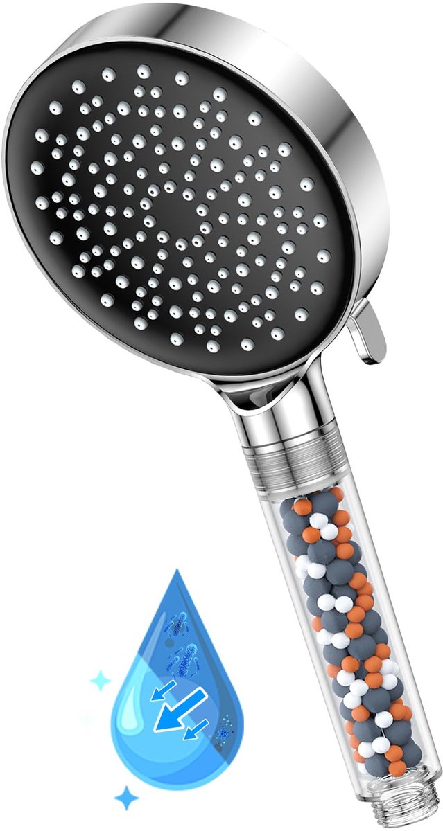 SnelShoppen - YEAUPE Hogedruk Douchekop met Filter - Handheld Douchekop voor Krachtige Waterflow - Druk Boost & Waterbesparing - 6 Modi - Ideaal voor
