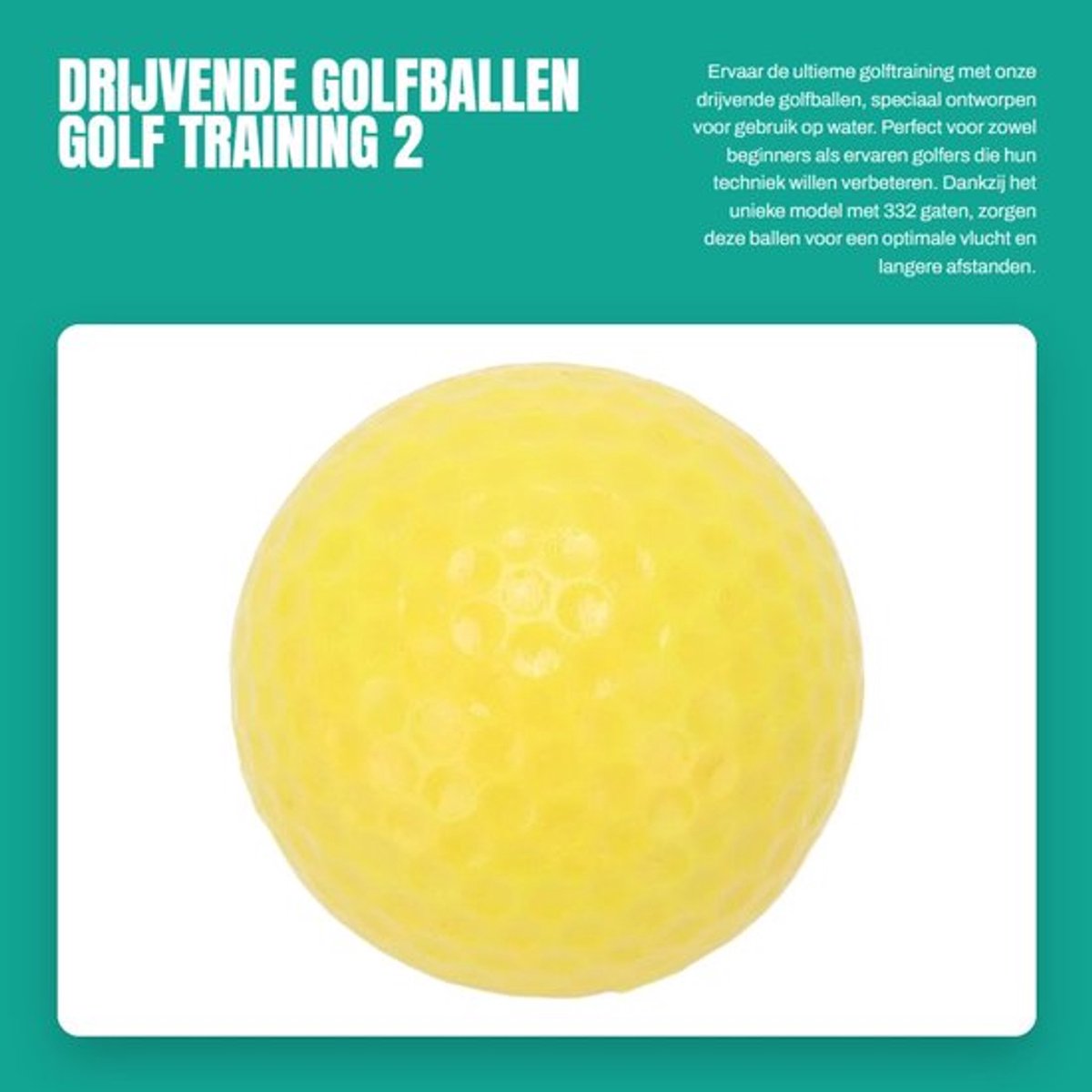 Golfballen Drijvend 2 Lagen - Golf Praktijk Ballen - Waterbestendig - Oefenballen - Lange Afstand - Schokbestendig - Oefengolfballen