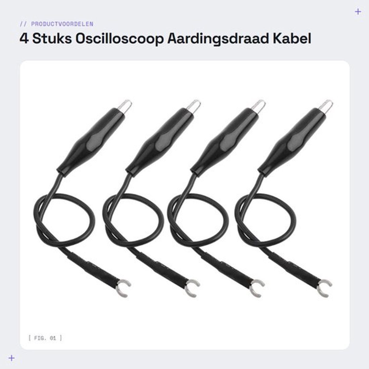4 Stuks Oscilloscoop Aardingsdraad Kabel voor Betrouwbare Verbindingen