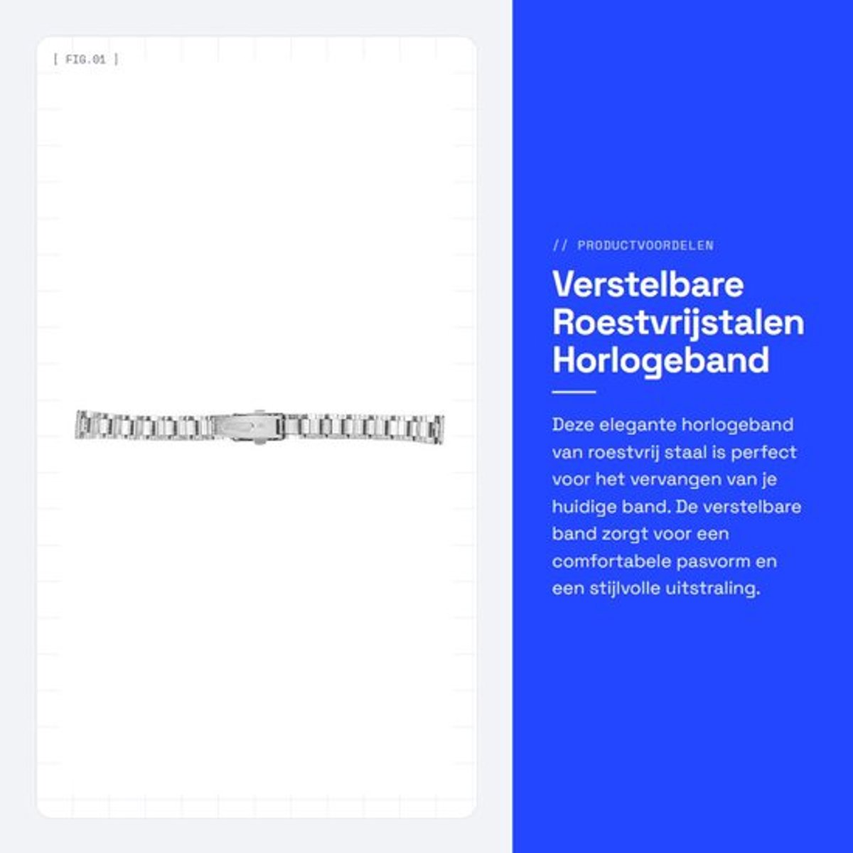 Horlogeband Roestvrij Staal - Verstelbare Snelsluiting - Opvouwbaar - Duurzaam - 12mm - Hoogglans Afwerking - Horlogeriem