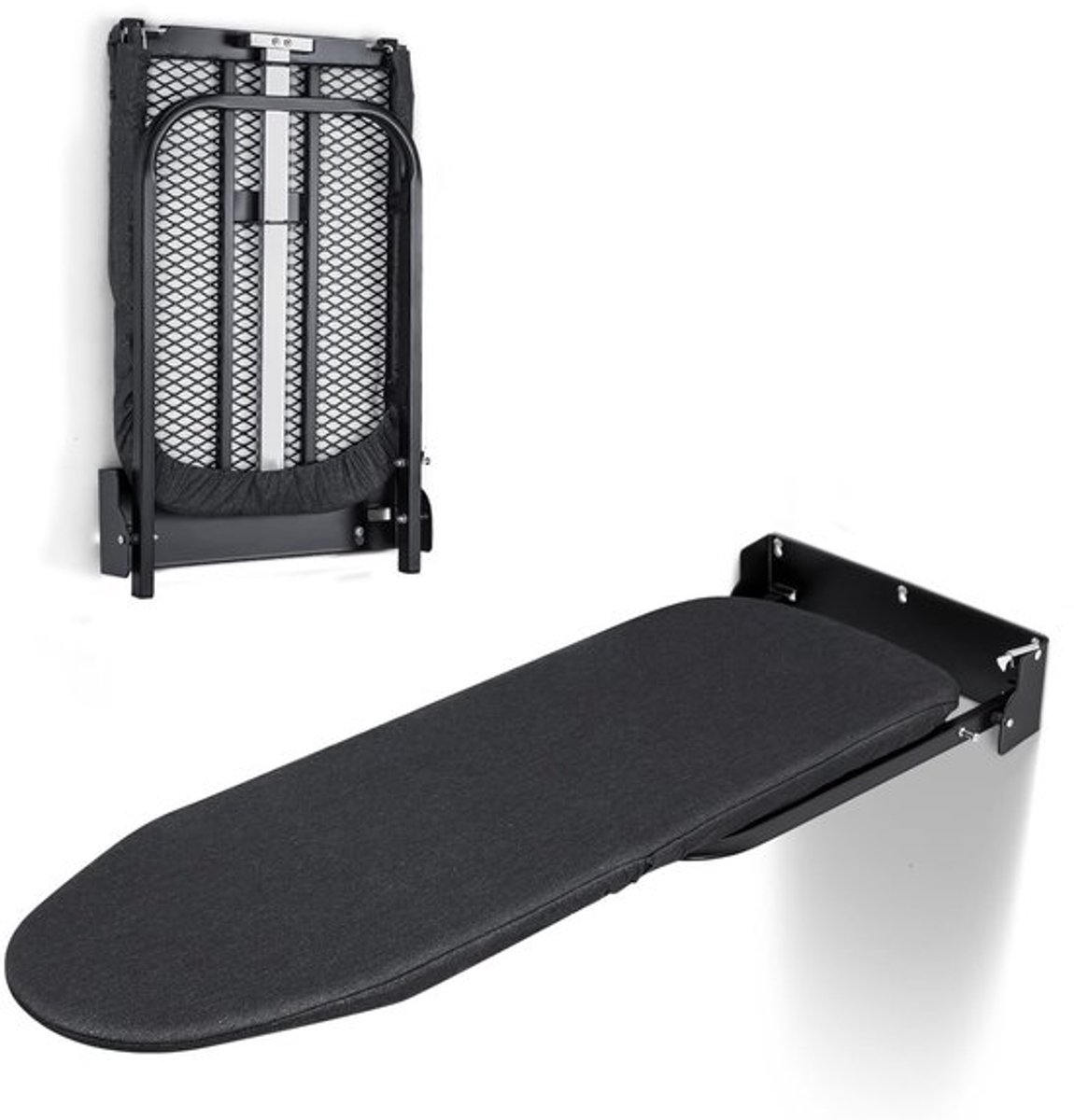 Wandstrijkplank Inklapbaar - Ruimtebesparend - Hittebestendige Hoes - Compact - 31 x 91,5 cm - Muurmontage - Strijkplank