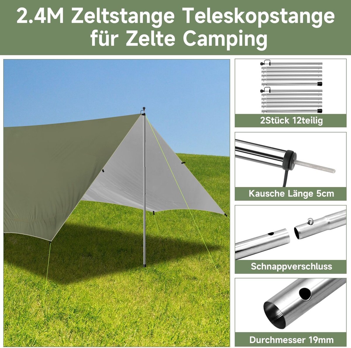 SnelShoppen - Autoluifel Voortent Zonnezeil Camping Bus Tarp Waterdicht voor Bestelwagen en Caravan - Ideaal voor Buitenactiviteiten