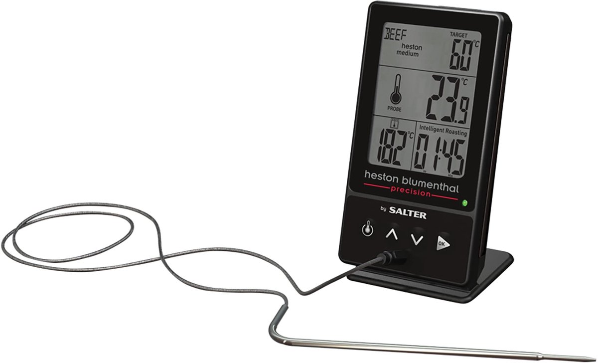 SnelShoppen - Premium 5-in-1 Digitale Thermometer voor BBQ, Roosteren, Frituren, Grillen, Jams, Dual Sensors, Nauwkeurigheid tot 0.1°C, Voor Keuken en