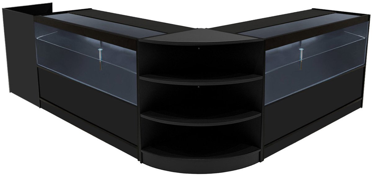 Eclipse led-winkeltoonbankset - zwart - 90cm - 2x c1500 & lm60, tb60