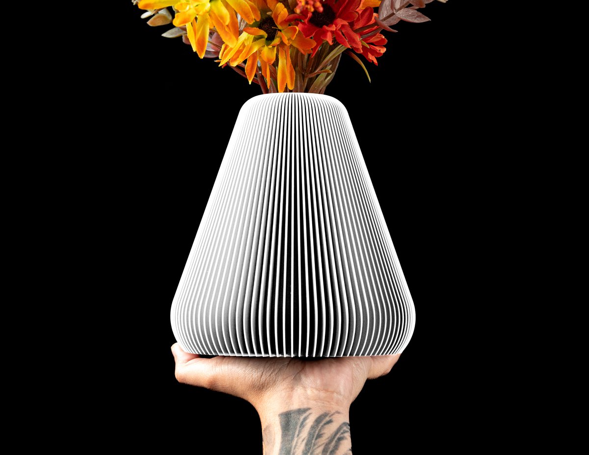 Skushy Vaas Tavira - Geschikt voor Bouwbloemen - Japandi Designvaas voor Droogbloemen en Kunstbloemen - Sculpturale Decoratieve Vaas - Moderne Woondecoratie