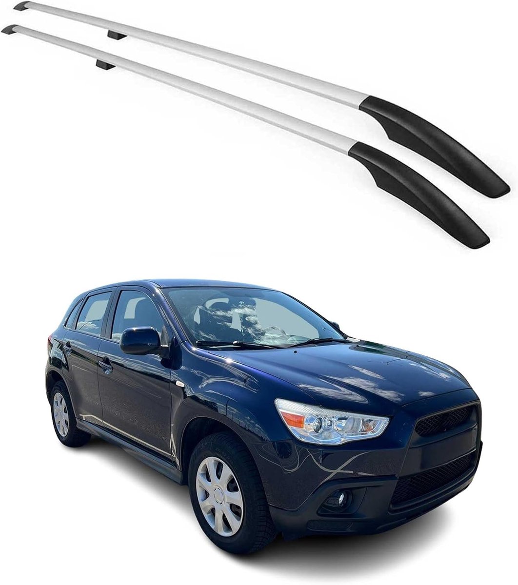 SnelShoppen - Aluminium Dakkoffer Bevestigingsrails voor Mitsubishi ASX 2010-2024, Aerodynamisch, Multifunctioneel, Zilver