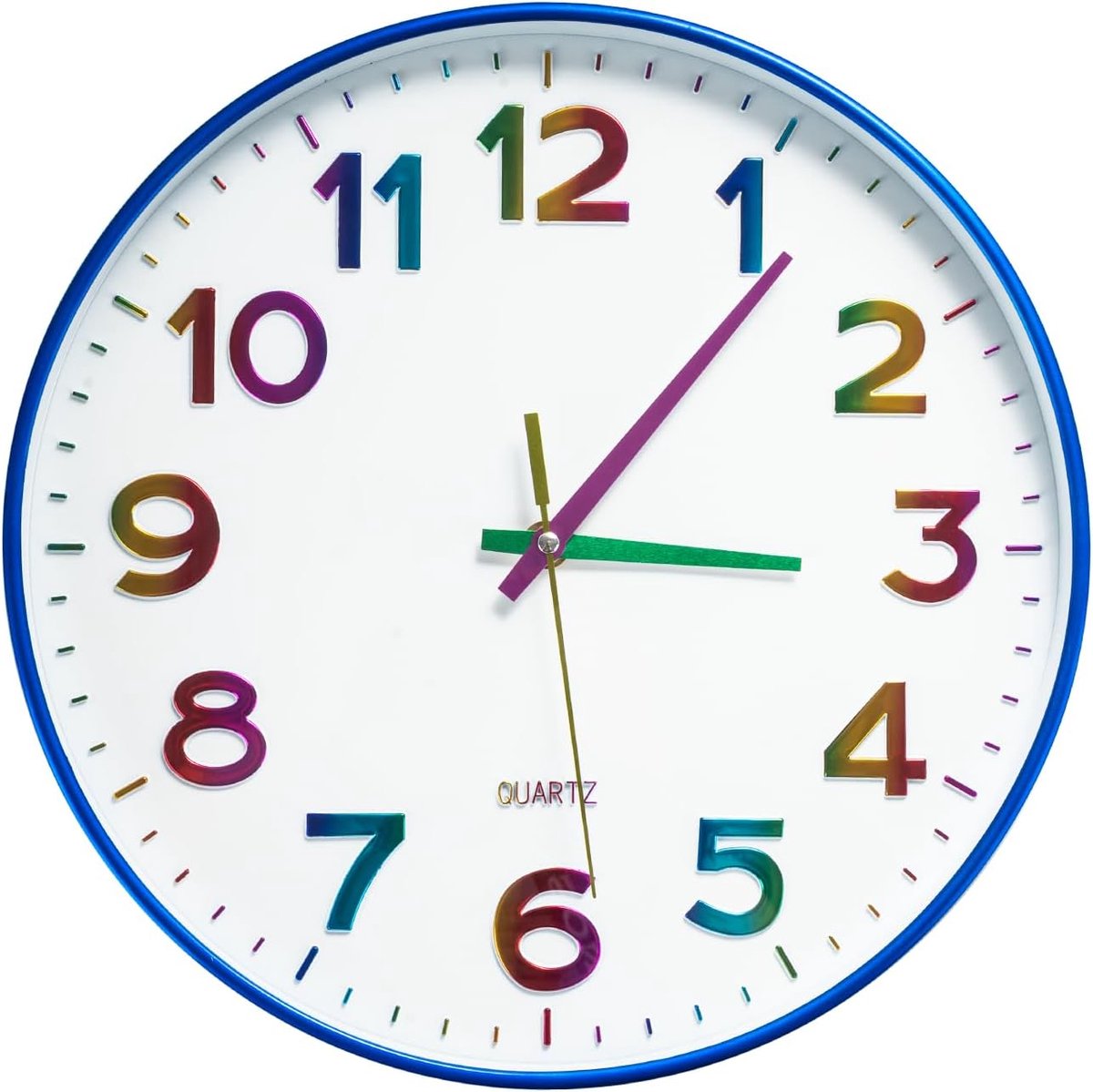 SnelShoppen - 30cm Stille Wandklok, Batterij-aangedreven, Moderne Decoratieve Ronde Klok voor Kantoor, Thuis, Badkamer, Keuken, Slaapkamer en School -