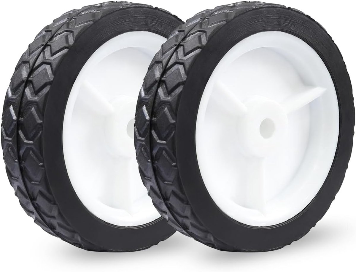 Rubber wielen 125mm - universeel - zwart - vervangingsset voor kinderwagen - SnelShoppen