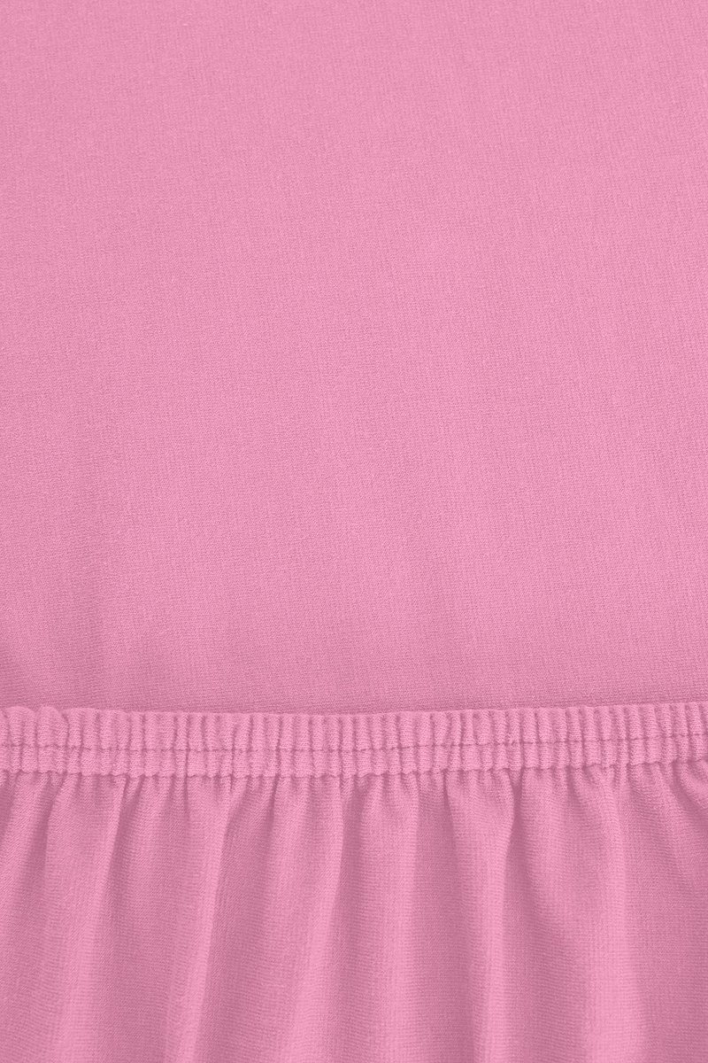 SnelShoppen - Beste Hoeslaken 90x200-100x220 cm tot 35cm Hoogte - Roze - 95% Katoen / 5% Elastaan - Geschikt voor Bedden, Kamers en Logies - Zacht en