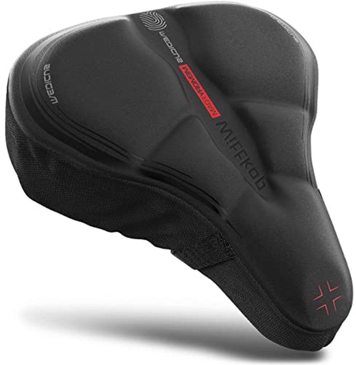 Fietszadelkussen - Fietsstoelhoes - Comfortabel Fietsen - Extra Dik Traagschuim - 26 x 23 cm - Zwart