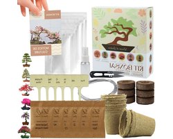 SnelShoppen - Bonsai Starter Kit - 6 Natuurlijke Bonsai Zaden - Complete Groei Set met Accessoires - Perfect voor Beginners en als Cadeau - Binnenplan