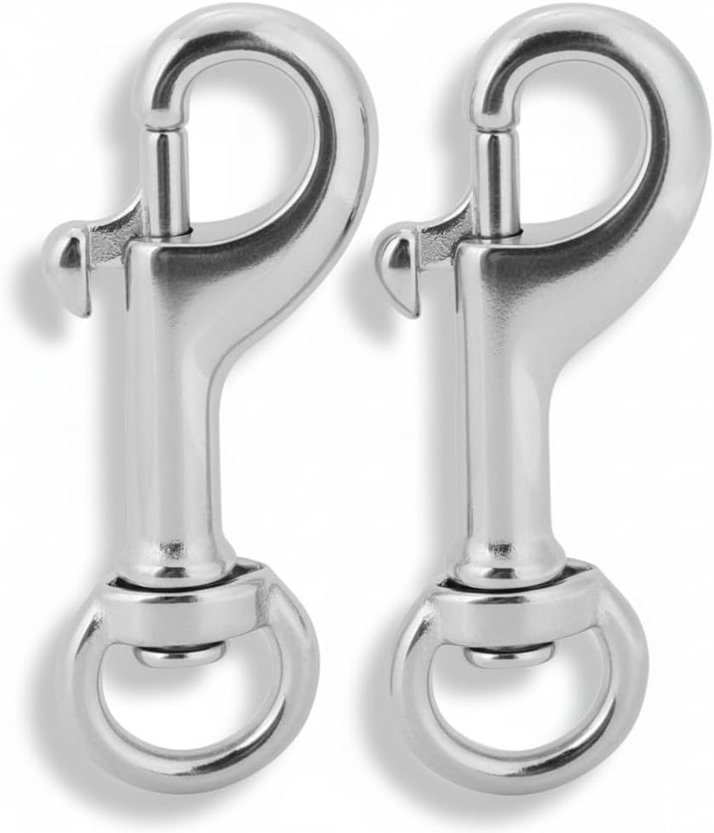 SnelShoppen - 2Pcs Duik Karabijnhaken 316 RVS Klimgereedschap Heavy Duty Link Haak Sleutelhanger voor Buitenactiviteiten