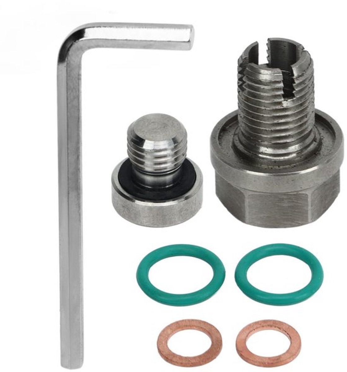 Olieafvoerplug - Roestvrij Staal - Zelftappende Reparatieset - O-Ring - Hoogwaardige Prestaties - Eenvoudige Installatie - Afvoerplug