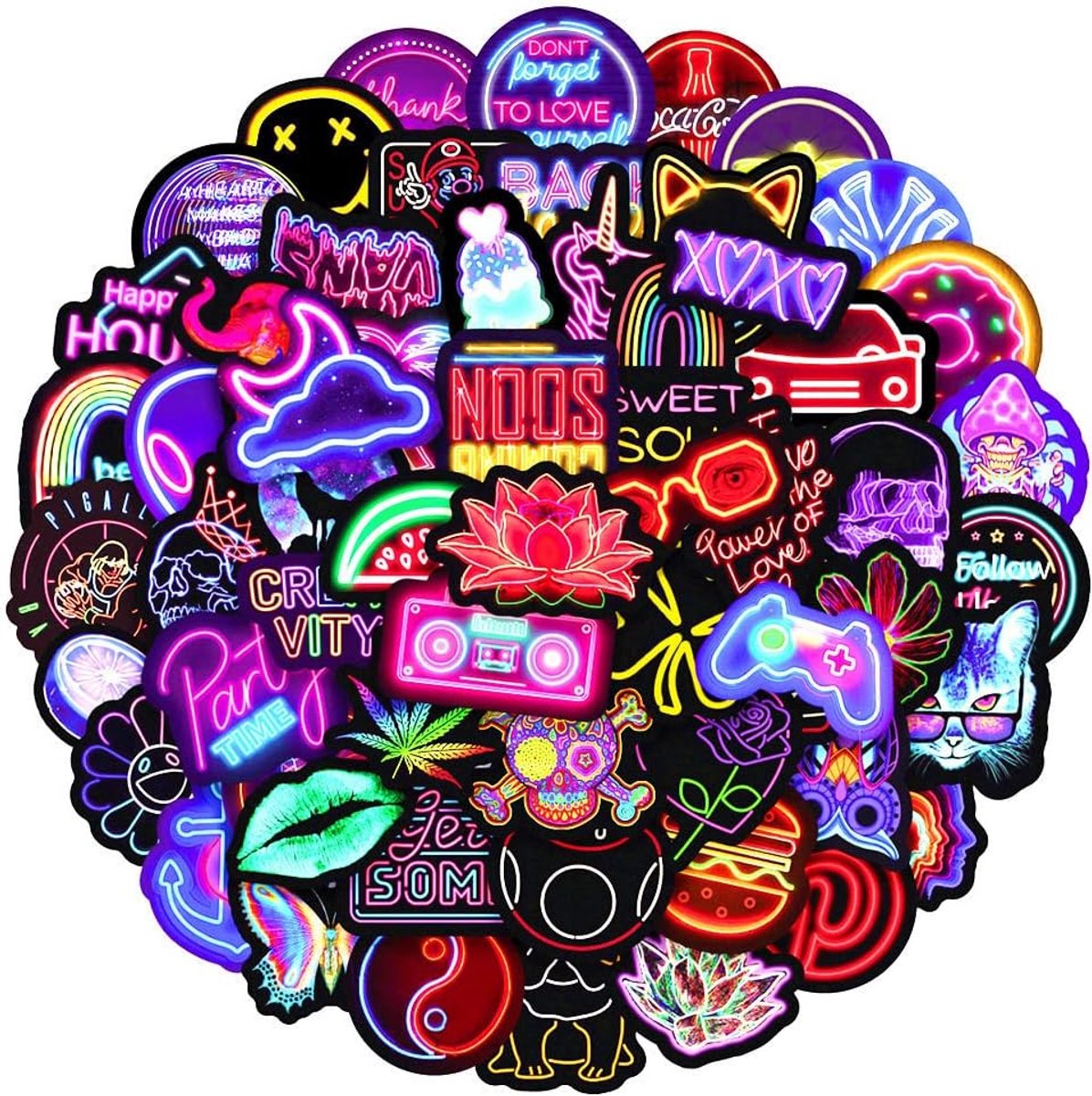 SnelShoppen - 100 Waterdichte Vinyl Stickers voor Laptop, Waterfles, Skates, Kinderen, Jongeren, Roze, Unieke Designs, Perfect voor Decoratie en Perso