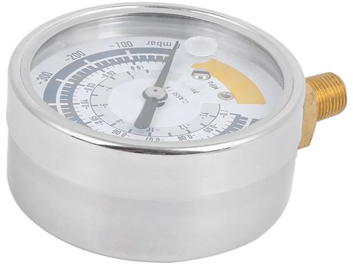 Vacuümmeter 0-14psi Meetbereik - Drukmeter - Roestvrij Staal - NPT1/8in Connector - 63mm Diameter - Hoogwaardige Materialen