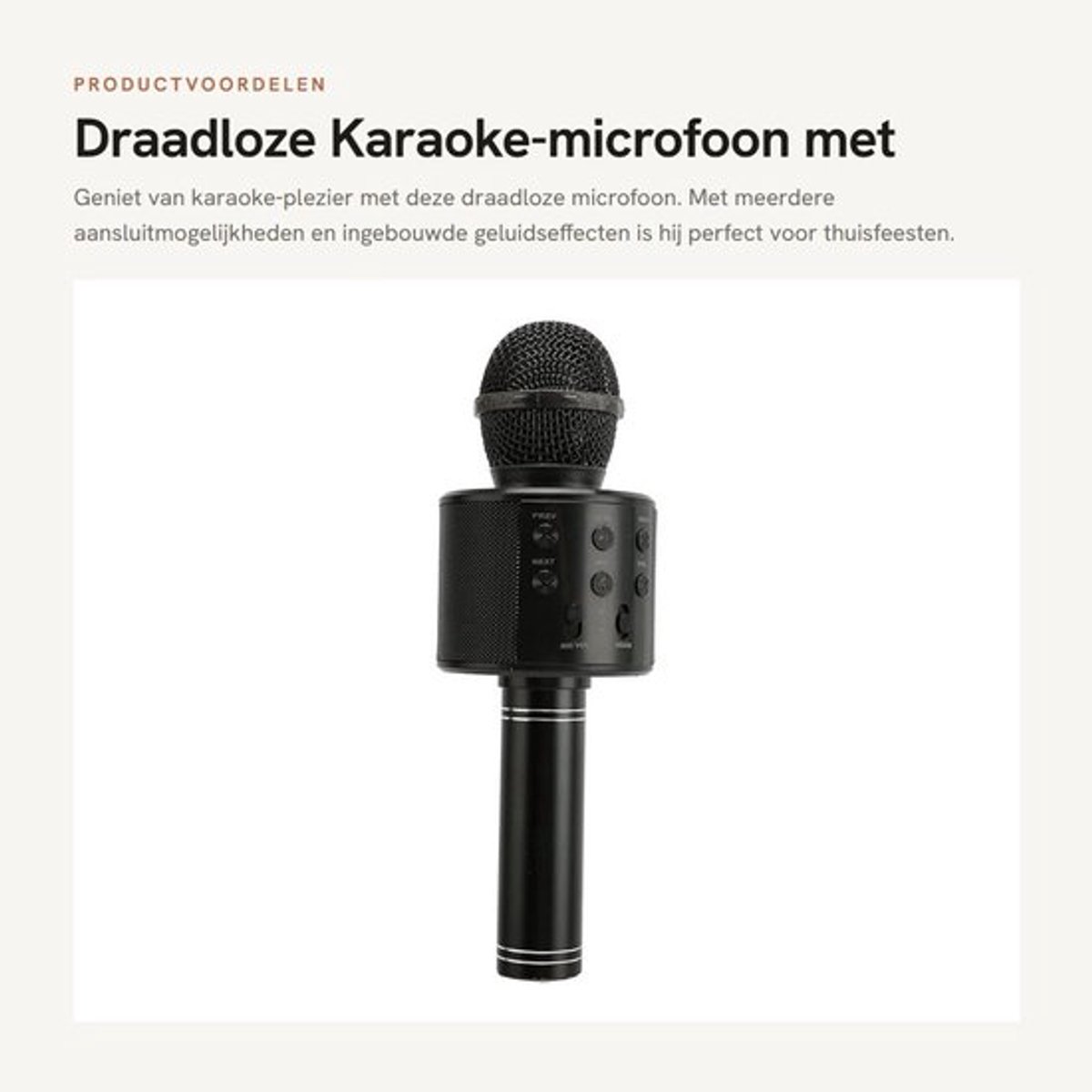 Microfoon Draadloos - Karaoke Microfoon - Bluetooth Microfoon - Microfoon met AUX - Microfoon met USB - Helder Geluid