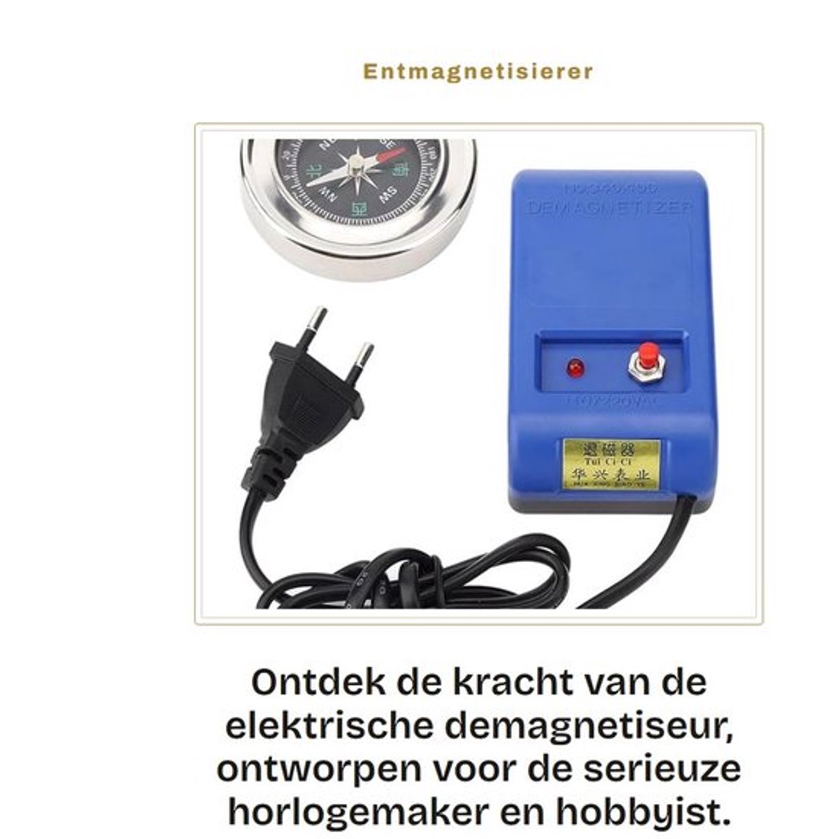 Entmagnetisierer - Demagnetiseur - Eenvoudig in gebruik - 110V220V - Uhrenreparatuur - Elektrische demagnetiseerder - Geschikt voor horlo...