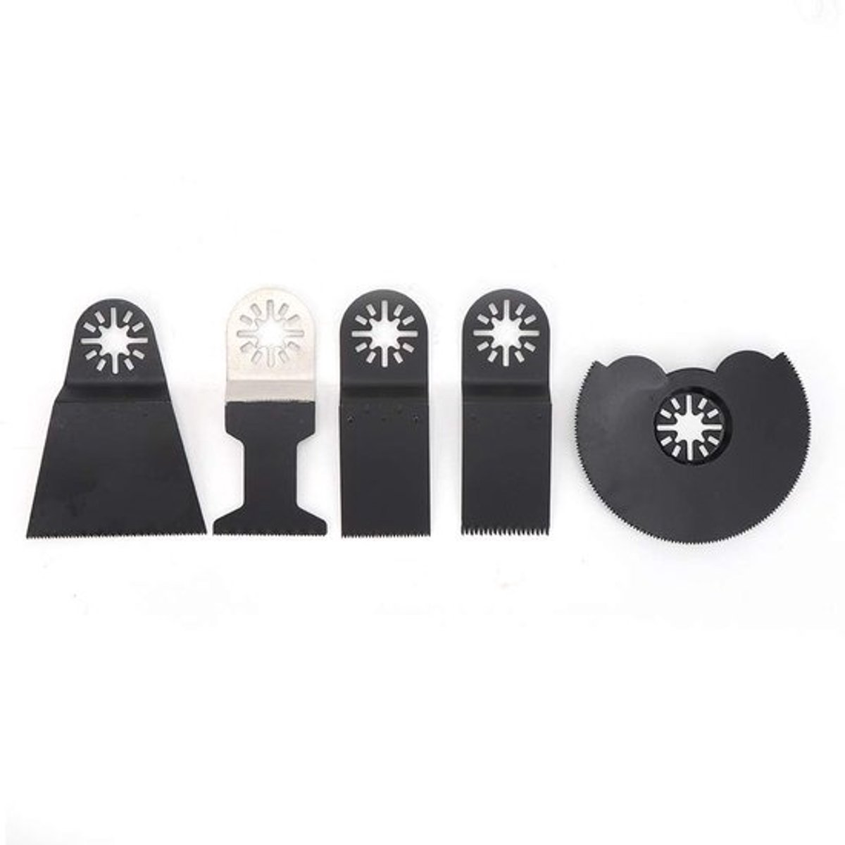 5-delige set oscillerende zaagbladen - Universele multitoolaccessoires - Koolstofstaal - Zwart - Voor hout en kunststof - Voor profession...