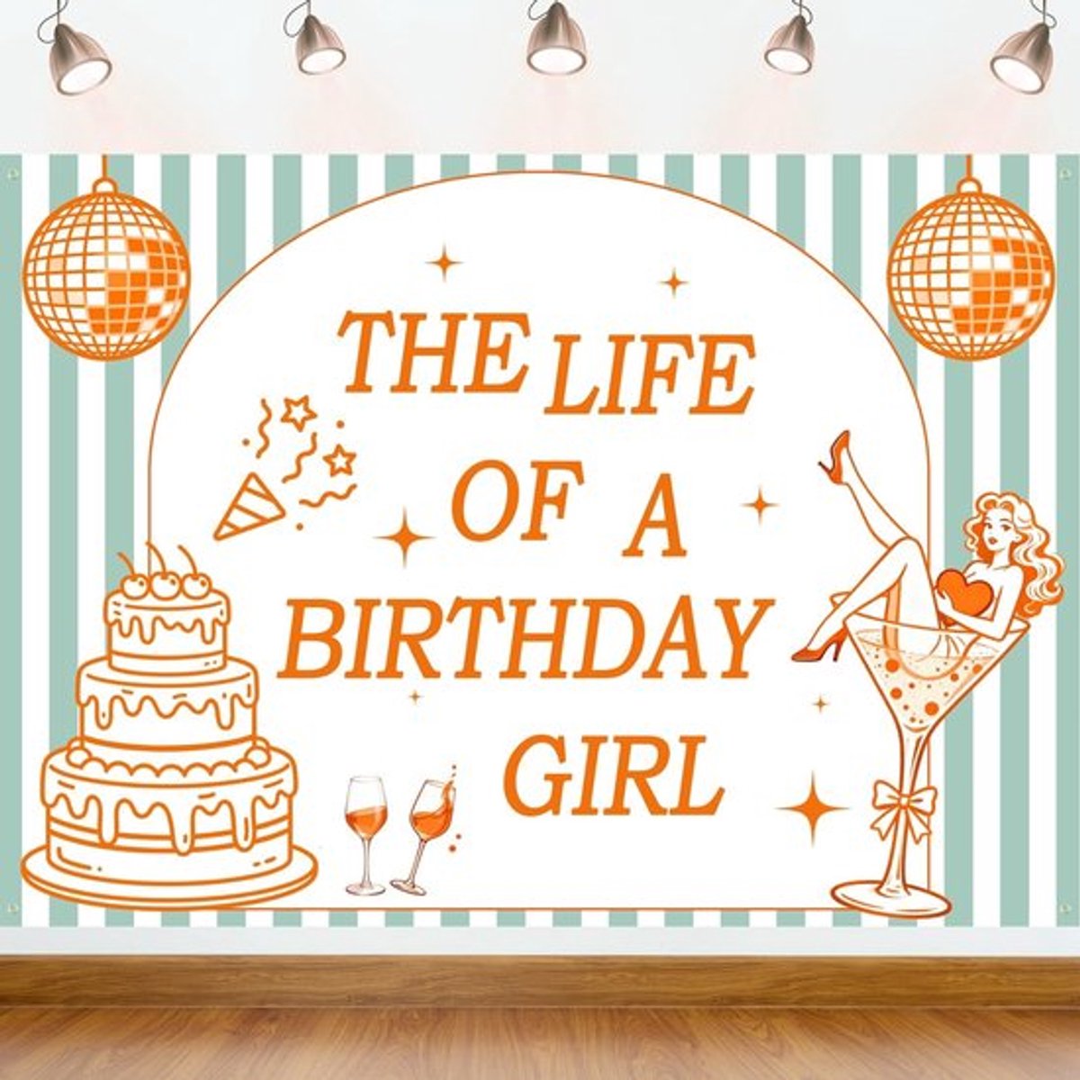 Verjaardagsfeestdecoraties Showgirls - Feestdecoraties - Banners - Stof - Lichtgewicht - Geschikt voor Binnen/Buiten - Feestversiering