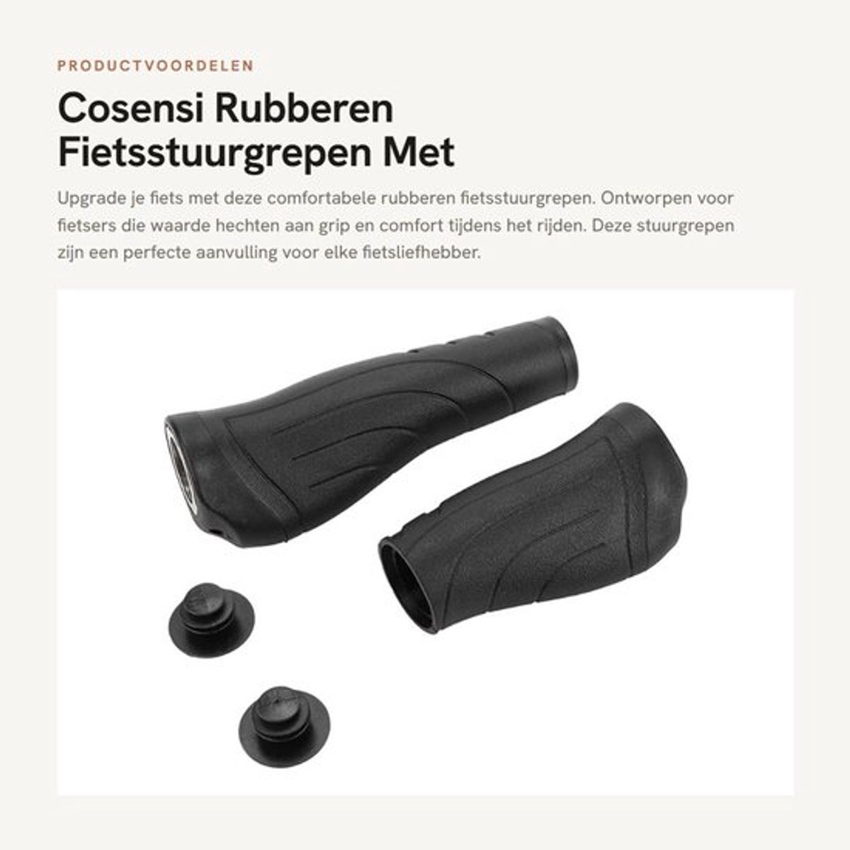 Fietsstuurgrepen Premium Kwaliteit - Remgreepmouw - Rubber - Ergonomisch Design - Zwart - Afmetingen 14 x 5 cm - Fietshandgreep