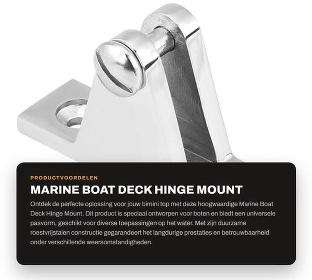 Scharnier Marinekwaliteit - Scharnierbevestiging - Scharnier voor Bimini Top - Roestvrij Staal - 6x1,8x3,5cm - Eenvoudig te Installeren - Bootaccessoires