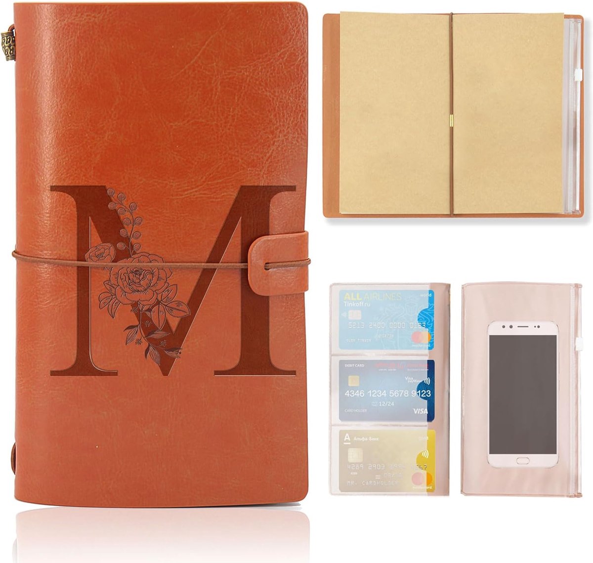 Navulbaar Vintage Reisdagboek van Leer voor Mannen en Vrouwen