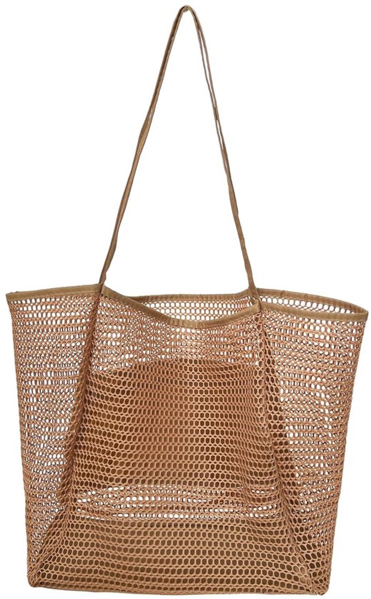 Strandtas voor Dames, Draagtas, Grote Mesh-Strandtas met Ritssluiting, Shopper, voor Strand, Familie, Reizen, Shopper
