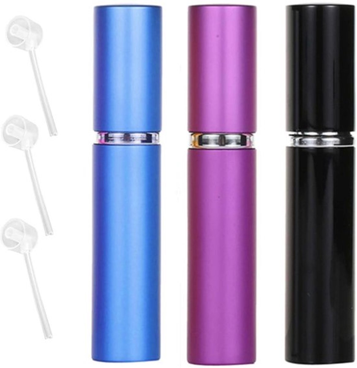 Parfum Verstuiver Navulbaar 10 ml - 3 Stuks - Mini Parfumflesje - Reisformaat - Aluminium - Draagbaar - Parfumfles