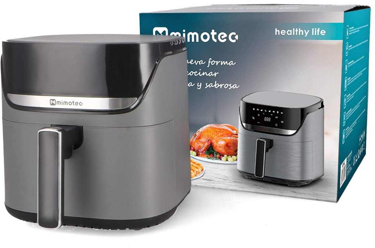 SnelShoppen Airfryer zonder olie 7 6L 2000W touchscreen 8 menu's instelbare timer 60 min 80-200°C vetreductie voor gezond koken in keuken per