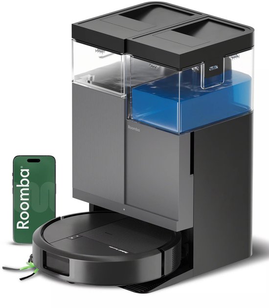 iRobot Roomba Plus 415 Combo Robotstofzuiger met Dweilfunctie – AutoWash™ Dock – 20.000 Pa – LiDAR Navigatie – Zelflegend – Zwart