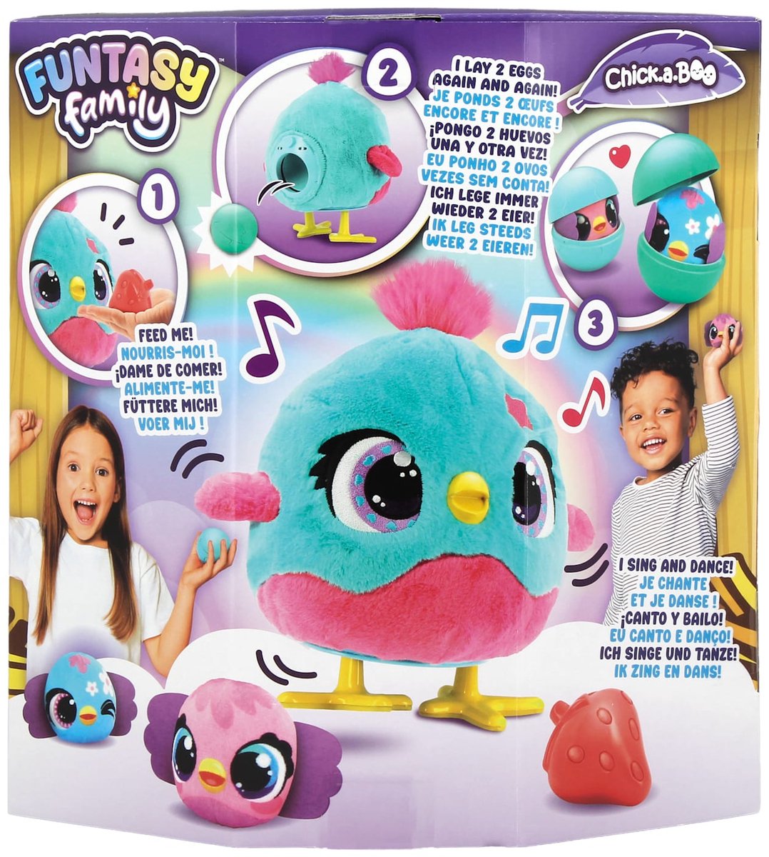 Jumbo - Funtasy Family - Chick-a-boo - Vanaf 3 jaar - Interactieve knuffel - Speelgoed met geluid - Zingt, danst en legt kuikens — afbeelding 17